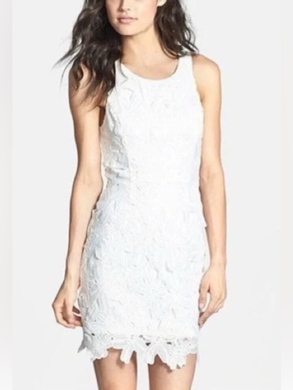 Anthropologie ASTR Dress Size L NEW White Floral Lace Wedding Party Rush Cocktai